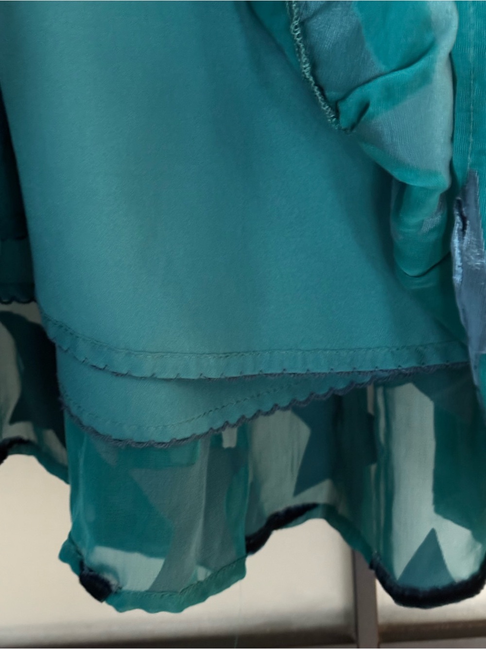 Anthropologie - Maeve Teal and Star-Print Midi Skirt - Picture 4 of 6